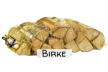 Brennholz im Sack